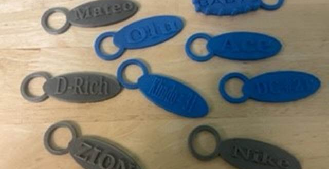 Image of 3D printed keychains